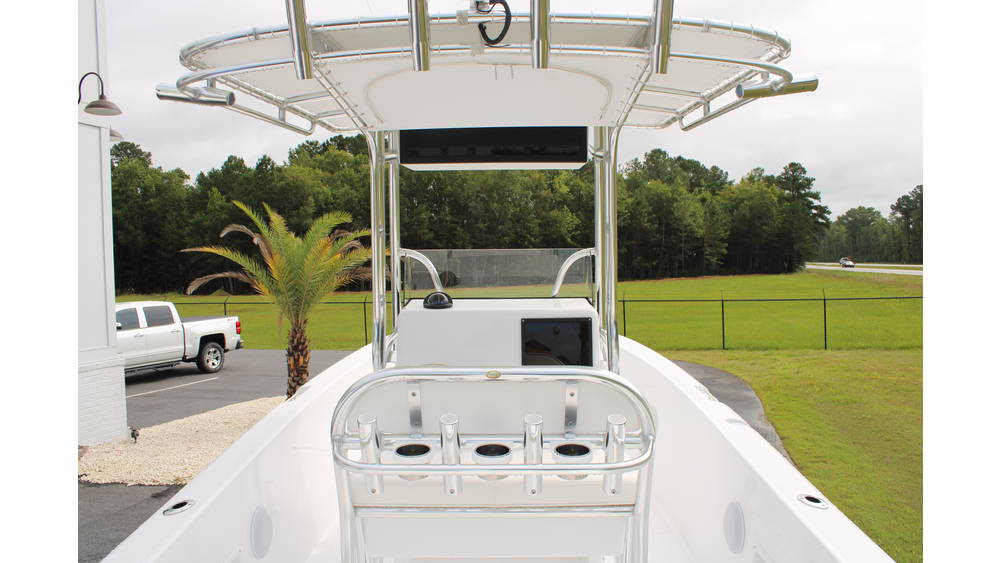 Bluewater 2150 from the transom